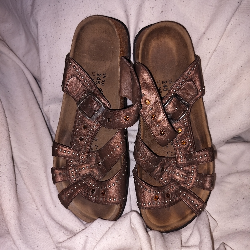 Birkenstock Betulla Brown jewelled sz 38N